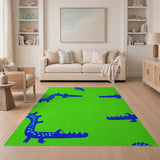 Playful Cartoon Crocodiles Green Area Rug