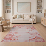 Floral Vintage Peony Blush Pink Peony Floral Area Rug