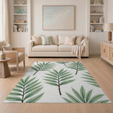 Green Lush Green Fern Frond Area Rug