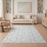 Black White Geometric Abstract No. 4 Area Rug