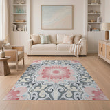 Pink Mandala Persian Traditional Persian Area Rug