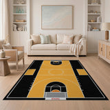 Orange Orange Basketball Court Area Rug