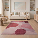 Pink Abstract Pink Organic Shapes Area Rug