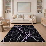 Purple Lightning Bolt Abstract Area Rug