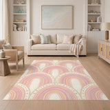 Pastel Rainbow Arch Kids Area Rug