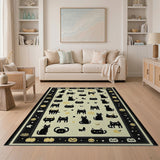 Cute Black Cats Jack-o-Lanterns Halloween Rug