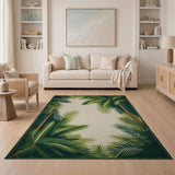 Lush Palm Frond Coastal Area Rug