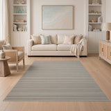 Beige and Neutral Beige Horizontal Stripe Area Rug