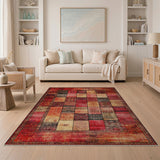 Red Heritage Tribal Patchwork Area Rug