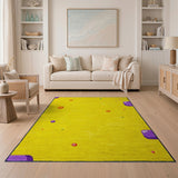 Playful Yellow Bubble Dot Area Rug
