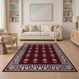 Rich Red Persian Star Motif Area Rug