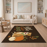 Wipe Your Paws Bulldog Autumn Area Rug