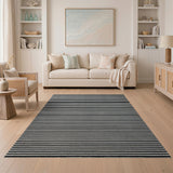 Bold Black White Striped No. 63 Area Rug