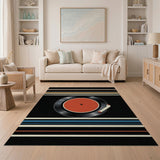 Vinyl Record Stripe Area Rug