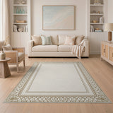 Traditional Persian Ornate Gold Filigree Border Area Rug