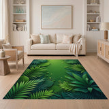 Lush Monstera Leaf Green Area Rug