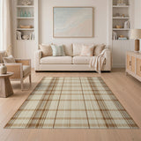 Rustic Beige Plaid Area Rug
