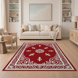 Red Ornate Persian Medallion Red Area Rug
