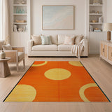 Vibrant Orange Yellow Circle Abstract Rug