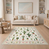 Green Southwestern Cactus Area Rug