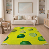 Zesty Lime Fruit Yellow Area Rug