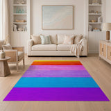 Vibrant Multi-Color Stripe Area Rug