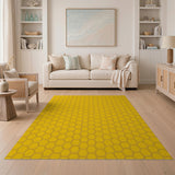 Yellow Honeycomb Hexagon Area Rug