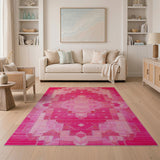Geometric Modern Vibrant Pink Geometric Modern Area Rug