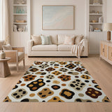 Brown and Tan Leopard Spot Brown Tan Area Rug