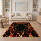 Blazing Inferno Flames Abstract Area Rug