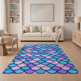 Mermaid Scales Area Rug - Pink Purple Teal