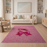 Playful Pink Shag Area Rug
