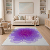 Purple Radiant Bloom Abstract Area Rug