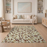 Vintage Leaf Branch Beige Area Rug