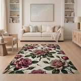 Pink Floral Vintage Pink Roses Floral Area Rug