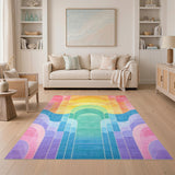 Geometric Modern Multi-color and Patterns Rainbow Arch Geometric Area Rug