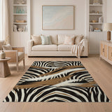 Abstract Zebra Brushstroke Area Rug