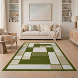 Modern Geometric Green Beige Area Rug