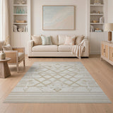 Beige Geometric Southwestern Area Rug