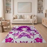 Kawaii Purple-Haired Anime Girl Sakura Area Rug