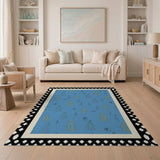 Whimsical Yellow Pines on Teal Area Rug