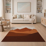 Layered Terracotta Mountains Area Rug