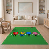 Playful Cartoon Pool Balls Kids Area Rug