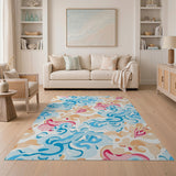 Vibrant Abstract Swirl Area Rug