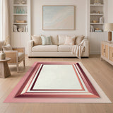 Pink Layered Geometric Area Rug