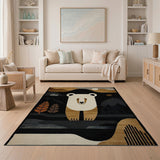 Abstract Polar Bear Moonlit Mountains Rug