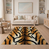 Boho Chic Orange Bold Orange Tiger Stripe Area Rug