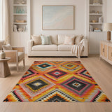 Vibrant Multi-Color Geometric Southwestern Rug