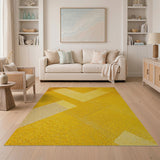 Yellow Geometric Modern Area Rug