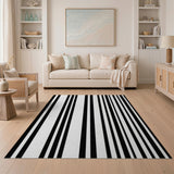 Bold Black White Vertical Stripe No. 26 Area Rug